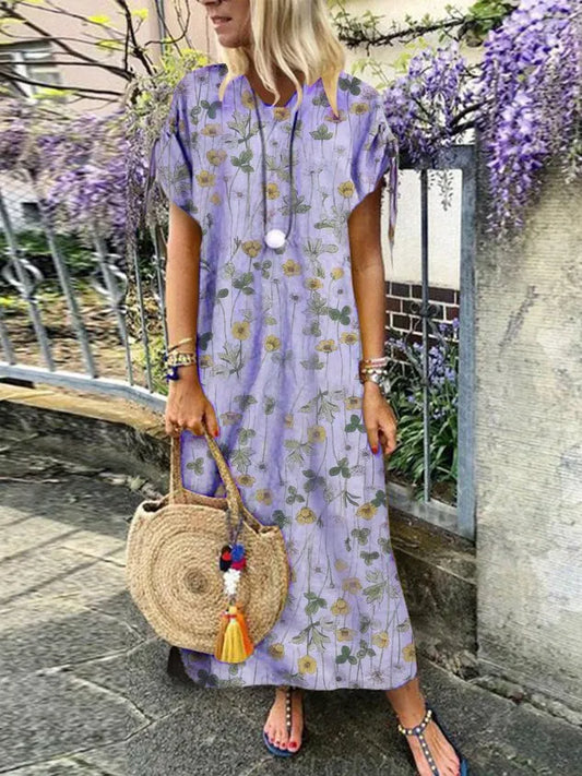 Casual Cotton-Blend Short Sleeve Dress