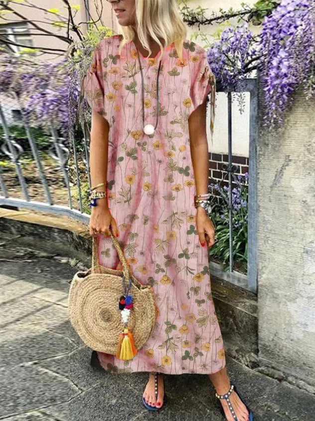 Casual Cotton-Blend Short Sleeve Dress